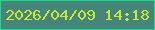 文字の大きさ：5、枠の色：15dc8b、背景の色：468579、文字の色：c9e937 無料ブログパーツのブログ時計