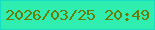 文字の大きさ：2、枠の色：15dcc6、背景の色：30eeb0、文字の色：697c08 無料ブログパーツのブログ時計