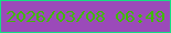 文字の大きさ：5、枠の色：15de82、背景の色：9b4ab9、文字の色：41b907 無料ブログパーツのブログ時計