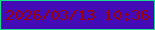 文字の大きさ：5、枠の色：15df8c、背景の色：440ab6、文字の色：990005 無料ブログパーツのブログ時計