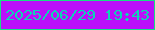 文字の大きさ：5、枠の色：15e084、背景の色：ba0ffa、文字の色：0dd4b6 無料ブログパーツのブログ時計