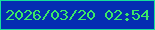 文字の大きさ：3、枠の色：15e09c、背景の色：042eb2、文字の色：3be767 無料ブログパーツのブログ時計