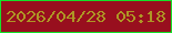 文字の大きさ：3、枠の色：15e129、背景の色：980f1e、文字の色：ae9625 無料ブログパーツのブログ時計
