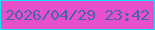 文字の大きさ：2、枠の色：15e1f7、背景の色：e750cb、文字の色：4964af 無料ブログパーツのブログ時計