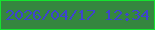 文字の大きさ：4、枠の色：15e230、背景の色：35863f、文字の色：3e43ce 無料ブログパーツのブログ時計