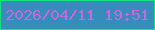 文字の大きさ：5、枠の色：15e27f、背景の色：378db9、文字の色：c968e5 無料ブログパーツのブログ時計
