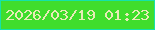 文字の大きさ：2、枠の色：15e2a9、背景の色：40dd2c、文字の色：e9ebb7 無料ブログパーツのブログ時計