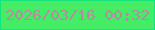 文字の大きさ：2、枠の色：15e479、背景の色：44ed65、文字の色：b989a1 無料ブログパーツのブログ時計
