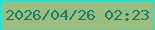 文字の大きさ：1、枠の色：15e5de、背景の色：99be80、文字の色：1d7d68 無料ブログパーツのブログ時計