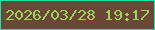 文字の大きさ：5、枠の色：15e7ac、背景の色：6b4836、文字の色：99d75c 無料ブログパーツのブログ時計