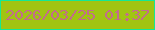 文字の大きさ：4、枠の色：15e894、背景の色：a1c412、文字の色：c36c8c 無料ブログパーツのブログ時計