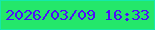 文字の大きさ：2、枠の色：15e8ab、背景の色：24e76a、文字の色：4d0ef9 無料ブログパーツのブログ時計