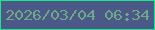 文字の大きさ：2、枠の色：15e988、背景の色：4c5887、文字の色：6ea986 無料ブログパーツのブログ時計