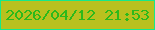 文字の大きさ：1、枠の色：15e98a、背景の色：b8c11f、文字の色：2cb91b 無料ブログパーツのブログ時計
