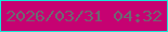 文字の大きさ：3、枠の色：15e9d9、背景の色：c60272、文字の色：6f6772 無料ブログパーツのブログ時計