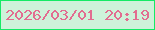 文字の大きさ：2、枠の色：15ea65、背景の色：cef2da、文字の色：e26c90 無料ブログパーツのブログ時計