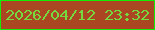 文字の大きさ：1、枠の色：15ec05、背景の色：aa4622、文字の色：75da40 無料ブログパーツのブログ時計