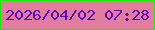 文字の大きさ：5、枠の色：15ed04、背景の色：e27d9f、文字の色：5a0bbc 無料ブログパーツのブログ時計