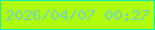 文字の大きさ：1、枠の色：15edac、背景の色：aefc0c、文字の色：71d5c1 無料ブログパーツのブログ時計
