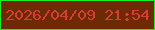 文字の大きさ：4、枠の色：15f124、背景の色：6e2a04、文字の色：d83d36 無料ブログパーツのブログ時計
