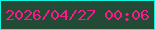 文字の大きさ：2、枠の色：15f2de、背景の色：234a34、文字の色：f91b87 無料ブログパーツのブログ時計