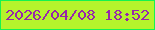 文字の大きさ：5、枠の色：15f34f、背景の色：b5f42c、文字の色：9727aa 無料ブログパーツのブログ時計