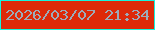 文字の大きさ：2、枠の色：15f3de、背景の色：dd2909、文字の色：9cabb9 無料ブログパーツのブログ時計