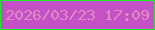 文字の大きさ：4、枠の色：15f526、背景の色：c452c6、文字の色：df8cc3 無料ブログパーツのブログ時計