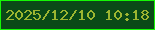 文字の大きさ：1、枠の色：15f605、背景の色：0a4917、文字の色：9db531 無料ブログパーツのブログ時計