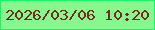 文字の大きさ：4、枠の色：15f76d、背景の色：87f88d、文字の色：792a1e 無料ブログパーツのブログ時計