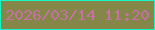 文字の大きさ：5、枠の色：15f7c6、背景の色：858748、文字の色：c671a3 無料ブログパーツのブログ時計