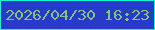 文字の大きさ：2、枠の色：15f8d6、背景の色：293ac9、文字の色：7ec67e 無料ブログパーツのブログ時計