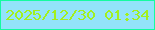 文字の大きさ：4、枠の色：15fba0、背景の色：93e3fa、文字の色：a2f01e 無料ブログパーツのブログ時計
