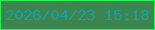文字の大きさ：1、枠の色：15fc4c、背景の色：3c854e、文字の色：1c9e9f 無料ブログパーツのブログ時計