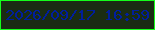 文字の大きさ：4、枠の色：15fe1b、背景の色：1a2c13、文字の色：001e9d 無料ブログパーツのブログ時計