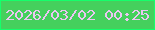 文字の大きさ：1、枠の色：15ff6b、背景の色：45d05d、文字の色：ebc7f2 無料ブログパーツのブログ時計