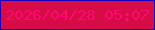 文字の大きさ：2、枠の色：1600be、背景の色：d50c46、文字の色：ff0872 無料ブログパーツのブログ時計