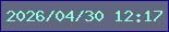 文字の大きさ：3、枠の色：16018b、背景の色：616681、文字の色：8cfdd6 無料ブログパーツのブログ時計