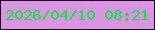 文字の大きさ：2、枠の色：16021f、背景の色：d995e1、文字の色：10e642 無料ブログパーツのブログ時計