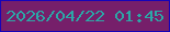 文字の大きさ：3、枠の色：1604b8、背景の色：761f6a、文字の色：2ca7a7 無料ブログパーツのブログ時計