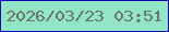 文字の大きさ：3、枠の色：1605b0、背景の色：91e6c6、文字の色：6c726d 無料ブログパーツのブログ時計