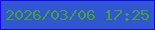 文字の大きさ：1、枠の色：1608e6、背景の色：3057d1、文字の色：4a9e32 無料ブログパーツのブログ時計