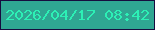 文字の大きさ：2、枠の色：160b3e、背景の色：2fa692、文字の色：2df0b5 無料ブログパーツのブログ時計