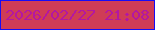 文字の大きさ：1、枠の色：160cf5、背景の色：cf3c56、文字の色：b317a2 無料ブログパーツのブログ時計