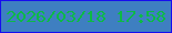 文字の大きさ：3、枠の色：160def、背景の色：3e7fc1、文字の色：0cba46 無料ブログパーツのブログ時計