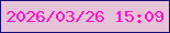 文字の大きさ：2、枠の色：160e79、背景の色：e6c3d7、文字の色：fa14c7 無料ブログパーツのブログ時計