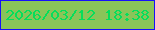 文字の大きさ：4、枠の色：1610fa、背景の色：8ac459、文字の色：05de5b 無料ブログパーツのブログ時計