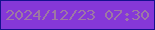文字の大きさ：4、枠の色：16118f、背景の色：8538d8、文字の色：9d78a4 無料ブログパーツのブログ時計
