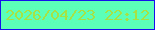 文字の大きさ：5、枠の色：1611ec、背景の色：5bffb7、文字の色：a6e244 無料ブログパーツのブログ時計