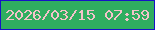 文字の大きさ：5、枠の色：1613c6、背景の色：2fae60、文字の色：f3c3ca 無料ブログパーツのブログ時計